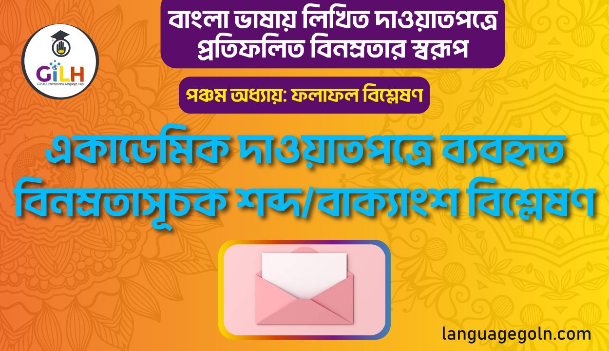 একাডেমিক দাওয়াতপত্রে ব্যবহৃত বিনম্রতাসূচক শব্দ/বাক্যাংশ বিশ্লেষণ